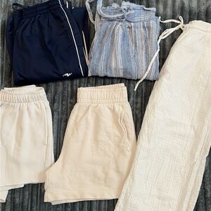 Women's Cream and Blue Joggers Set
